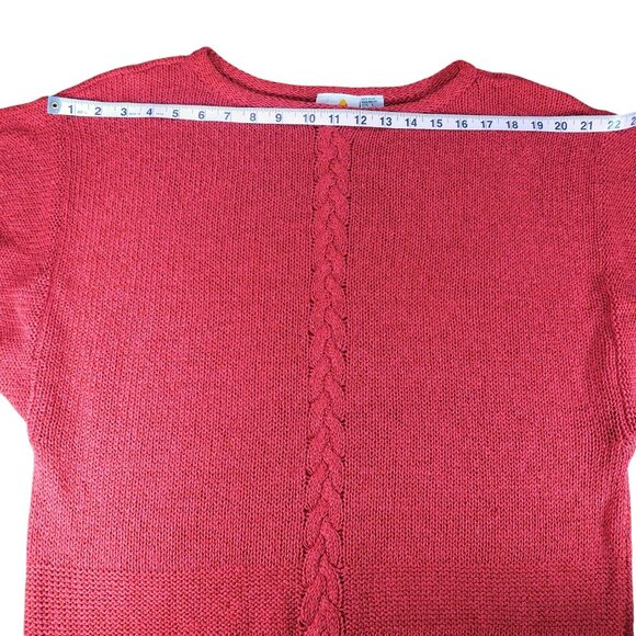 Liz Claiborne Vintage Rust Silk Blend Knit Top Dolman Sleeve Sweater L - Picture 6 of 8